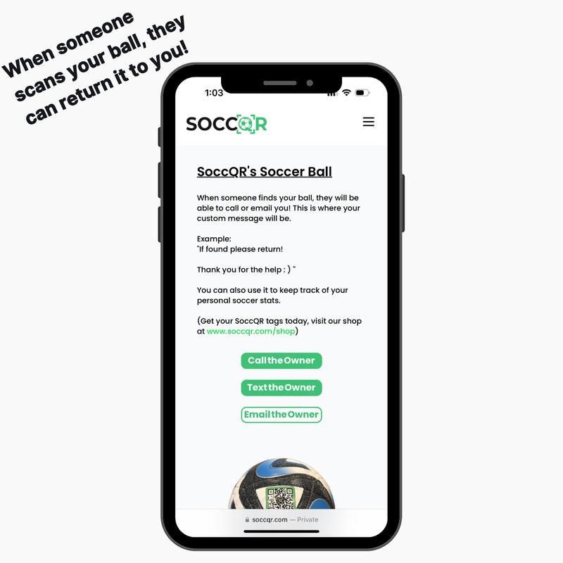 Soccqr Tags (6 Pack) | Stop Losing Your Soccer Ball! Start Tracking Your Progress!