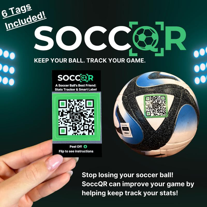 Soccqr Tags (6 Pack) | Stop Losing Your Soccer Ball! Start Tracking Your Progress!