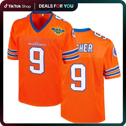 [Dealsforyoudays] Bobby Boucher #9 the Waterboy Adam Sandler Movie Mud Dogs Bourbon Bowl 50Th Anniversary Movie Football Jersey
