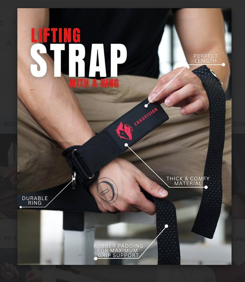 NEW EKKO Lifting Strap - Strength Training Accessory for Fitness and Exercise - Versatile Design for Various Strength Training Activities