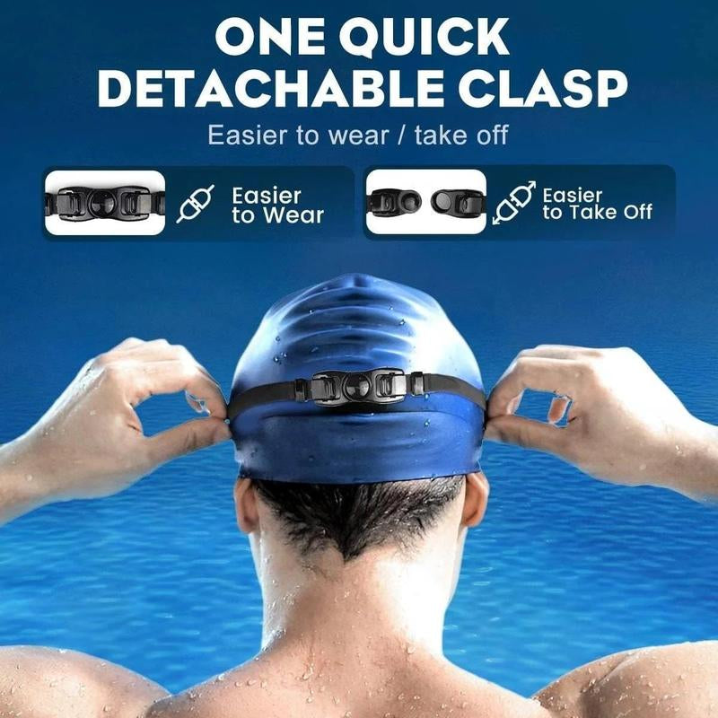 Anti-Fog Swimming Goggles, Anti-Uv Swimming Goggles with Ear Plugs, Swim Glasses for Men Women Youth, Water Sports Equipment, Swimming Accessories