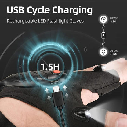1Pc Fingerless Light Glove - Equipped with Super Bright Waterproof LED Light, Conveniently USB Rechargeable, Innovative Fingerless Design for Maximum Dexterity - Perfect for Camping and Fishing Trips Goggles