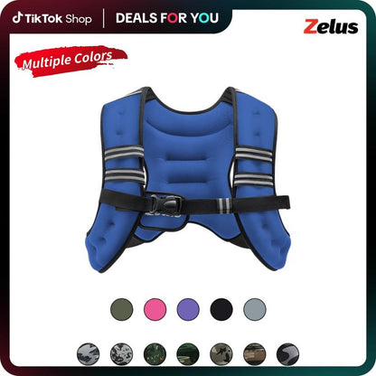 【Deals for You】Zelus Weighted Vest, 6Lb/8Lb/12Lb/16Lb/20Lb/25Lb/30Lb, Gym Outfits, with Reflective Stripe for Workout,Training,Gym,Fitness,Comfortable,All Seasons,Gift Ideat Idea, Summer Accessories Sandbag