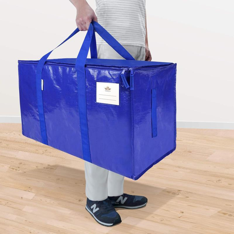 Casabella Cobalt Blue/ Barbie Pink– Extra Large 24 Gallon Heavy Duty Foldable Moving Bags with Carrying Handles, Zippers and Tag Pocket, Outdoor Camping, Water Proof Organizer, Moving Box