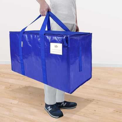 Casabella Cobalt Blue/ Barbie Pink– Extra Large 24 Gallon Heavy Duty Foldable Moving Bags with Carrying Handles, Zippers and Tag Pocket, Outdoor Camping, Water Proof Organizer, Moving Box