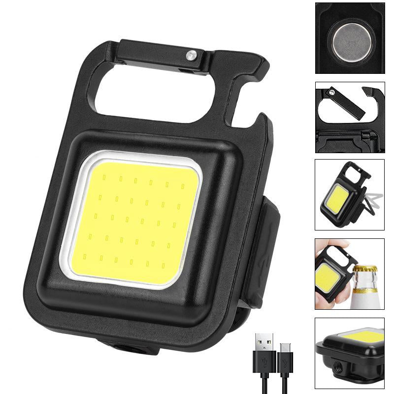 <Local Delivery>Keychain Work Light Keychain Flashlight 4 Light Modes, Keychain Light Emergency Light with Folding Bracket Bottle Opener and Magnet Base,Camping and Walking Outsports