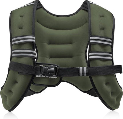 【Deals for You】Zelus Weighted Vest, 6Lb/8Lb/12Lb/16Lb/20Lb/25Lb/30Lb, Gym Outfits, with Reflective Stripe for Workout,Training,Gym,Fitness,Comfortable,All Seasons,Gift Ideat Idea, Summer Accessories Sandbag