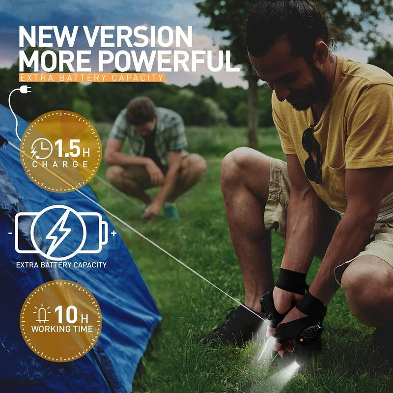 1Pc Fingerless Light Glove - Equipped with Super Bright Waterproof LED Light, Conveniently USB Rechargeable, Innovative Fingerless Design for Maximum Dexterity - Perfect for Camping and Fishing Trips Goggles