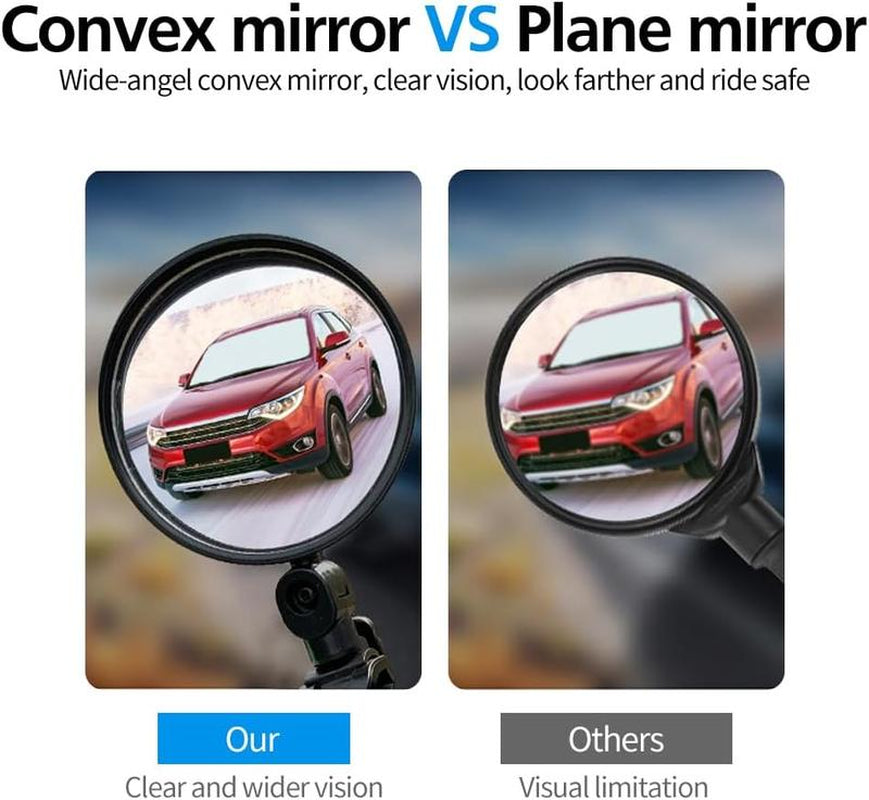 Handlebar Bike Mirror, 1/2/4Pcs Bicycle Rearview Mirror, HD Safety Bike Rear View Mirror, Adjustable Handlebar Mounted Convex Mirror with Allen Wrench, For...