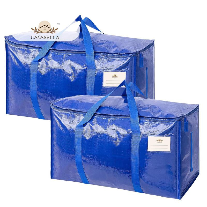 Casabella Cobalt Blue/ Barbie Pink– Extra Large 24 Gallon Heavy Duty Foldable Moving Bags with Carrying Handles, Zippers and Tag Pocket, Outdoor Camping, Water Proof Organizer, Moving Box
