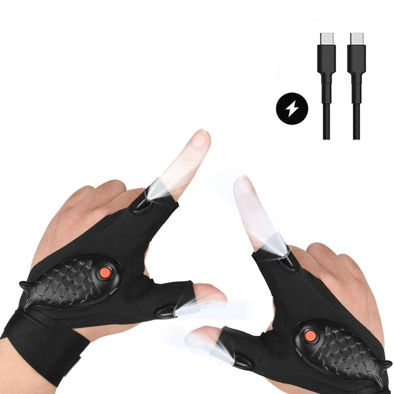 1Pc Fingerless Light Glove - Equipped with Super Bright Waterproof LED Light, Conveniently USB Rechargeable, Innovative Fingerless Design for Maximum Dexterity - Perfect for Camping and Fishing Trips Goggles