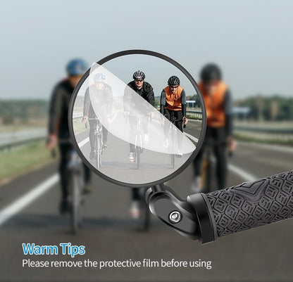 Handlebar Bike Mirror, 1/2/4Pcs Bicycle Rearview Mirror, HD Safety Bike Rear View Mirror, Adjustable Handlebar Mounted Convex Mirror with Allen Wrench, For...