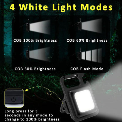 <Local Delivery>Keychain Work Light Keychain Flashlight 4 Light Modes, Keychain Light Emergency Light with Folding Bracket Bottle Opener and Magnet Base,Camping and Walking Outsports