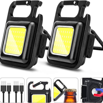 <Local Delivery>Keychain Work Light Keychain Flashlight 4 Light Modes, Keychain Light Emergency Light with Folding Bracket Bottle Opener and Magnet Base,Camping and Walking Outsports