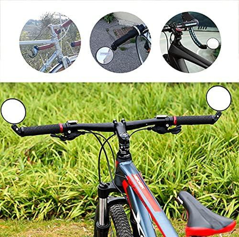Handlebar Bike Mirror, 1/2/4Pcs Bicycle Rearview Mirror, HD Safety Bike Rear View Mirror, Adjustable Handlebar Mounted Convex Mirror with Allen Wrench, For...