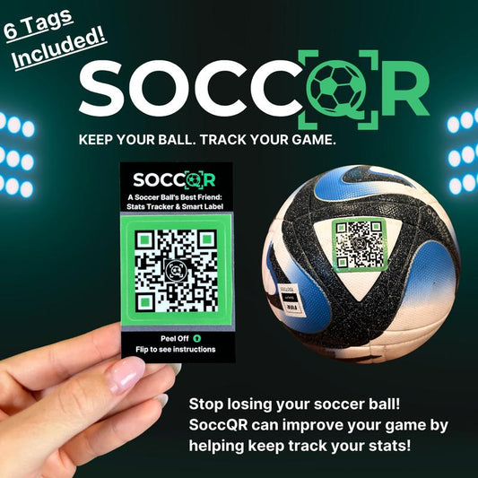 Soccqr Tags (6 Pack) | Stop Losing Your Soccer Ball! Start Tracking Your Progress!