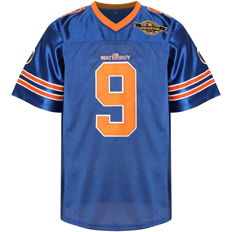 [Dealsforyoudays] Bobby Boucher #9 the Waterboy Adam Sandler Movie Mud Dogs Bourbon Bowl 50Th Anniversary Movie Football Jersey