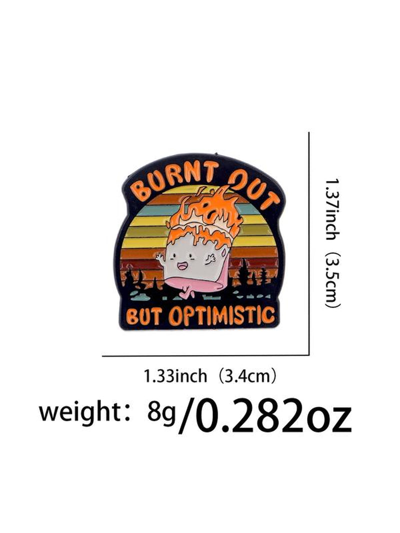 Dustbin Quotes Brooch Cartoon Metal Badge Creative English Alphabet Jewelry Medal Costume Brooch