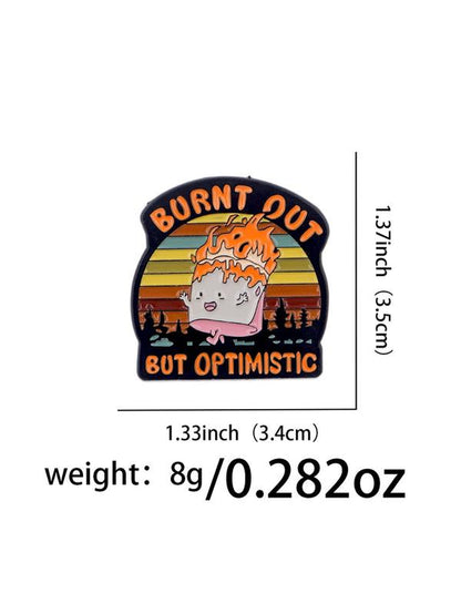 Dustbin Quotes Brooch Cartoon Metal Badge Creative English Alphabet Jewelry Medal Costume Brooch