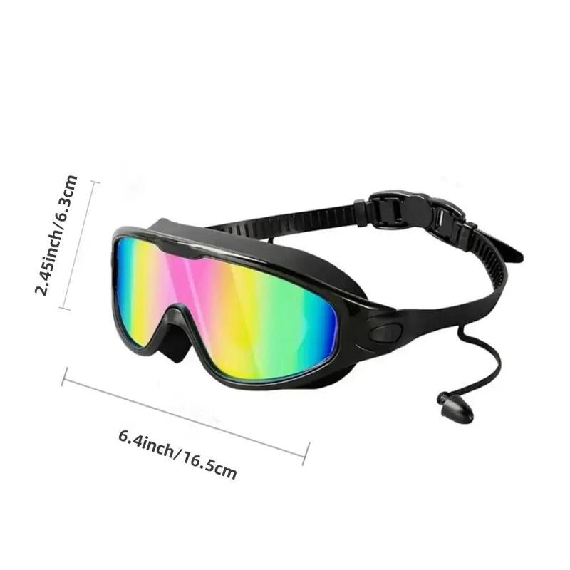 Anti-Fog Swimming Goggles, Anti-Uv Swimming Goggles with Ear Plugs, Swim Glasses for Men Women Youth, Water Sports Equipment, Swimming Accessories