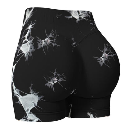 Coral Canton Impact Shorts,High Waisted Butt Lifting,Shaping Curve-Hugging Compression