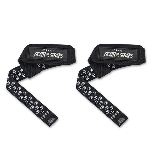 Jerkfit Death Straps - Weight Lifting Straps for Men, Women to Improve Control - Durable Wrist Straps for Weightlifting, Gym Workouts, Deadlifts, Powerlifting - Gym Straps with Ultra Thick Neoprene Padded Wrist Wrap - 4 Fun Colors - One Size Fits All