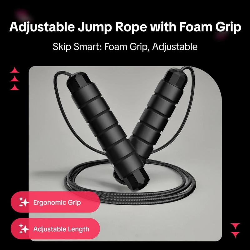 Jump Rope, Portable Exercise Skipping Rope for Home Workout, Workout Skipping Rope with Foam Non-Slip Handle, Adjustable Rope, Home Gym Kit, Gymtok, Home Gym Equipment, Fitness Equipment, Training Equipment, Workout Equipment, Workout Machine