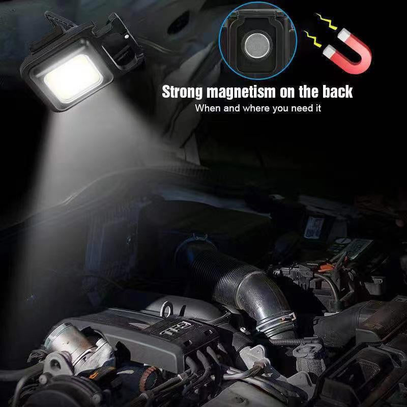 <Local Delivery>Keychain Work Light Keychain Flashlight 4 Light Modes, Keychain Light Emergency Light with Folding Bracket Bottle Opener and Magnet Base,Camping and Walking Outsports