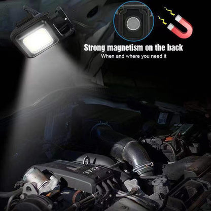 <Local Delivery>Keychain Work Light Keychain Flashlight 4 Light Modes, Keychain Light Emergency Light with Folding Bracket Bottle Opener and Magnet Base,Camping and Walking Outsports