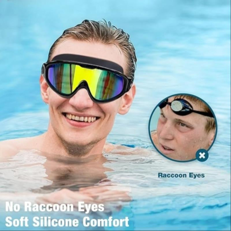Anti-Fog Swimming Goggles, Anti-Uv Swimming Goggles with Ear Plugs, Swim Glasses for Men Women Youth, Water Sports Equipment, Swimming Accessories