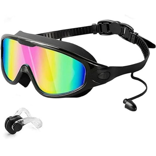 Anti-Fog Swimming Goggles, Anti-Uv Swimming Goggles with Ear Plugs, Swim Glasses for Men Women Youth, Water Sports Equipment, Swimming Accessories